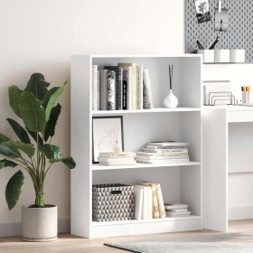 Estantería de madera de ingeniería blanca 80x24x109 cm