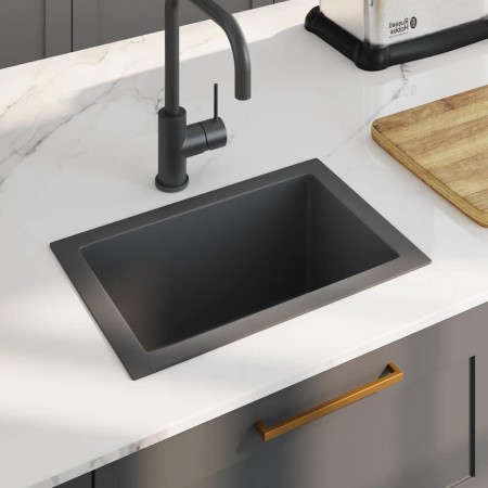 Fregadero de cocina hecho a mano acero inoxidable negro