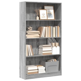 Estantería de madera de ingeniería gris Sonoma 80x24x143 cm en Librerías y estanterías | Comprar online en Foro24