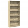 Librería roble Sonoma 80x24x176 cm madera de ingeniería
