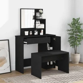 Black dressing table furniture set 86.5x35x136 cm by vidaXL, Bedroom Dressers - Ref: Foro24-3114148, Price: 103,46 €, Discoun...