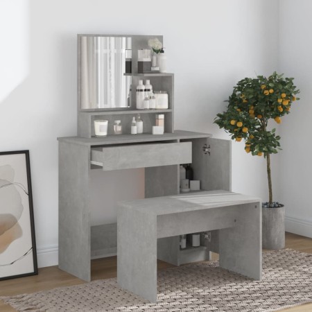 Concrete gray dressing table set 86.5x35x136 cm by vidaXL, Bedroom Dressers - Ref: Foro24-3114150, Price: 101,31 €, Discount: %