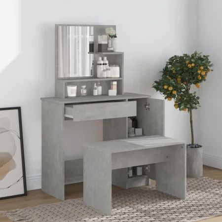 Concrete gray dressing table set 86.5x35x136 cm by vidaXL, Bedroom Dressers - Ref: Foro24-3114150, Price: 100,04 €, Discount: %