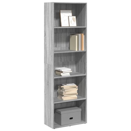 Estantería de madera de ingeniería gris Sonoma 60x30x189 cm en Librerías y estanterías | Comprar online en Foro24