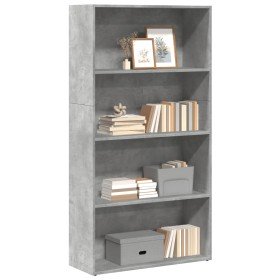 Estantería de madera de ingeniería gris hormigón 80x30x152 cm en Librerías y estanterías | Comprar online en Foro24