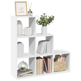 Librería biombo de 3 niveles, blanca, 99x29x99 cm, madera de