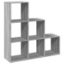 Librería divisor 3 niveles madera gris Sonoma 99x29x99 cm