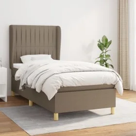 Box spring bed with taupe gray fabric mattress 90x200 cm by vidaXL, Beds and slatted bases - Ref: Foro24-3128657, Price: 373,...