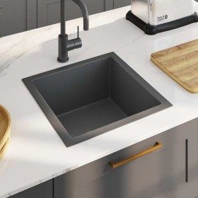 Fregadero de cocina hecho a mano acero inoxidable negro