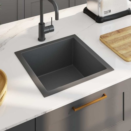 Fregadero de cocina hecho a mano acero inoxidable negro