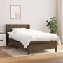 Cama box spring con colchón tela marrón oscuro 80x200 cm de vidaXL, Camas y somieres - Ref: Foro24-3129908, Precio: 308,70 €,...