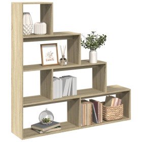 Librería divisora 4 niveles madera Sonoma 143,5x29x143,5 cm en Librerías y estanterías | Comprar online en Foro24