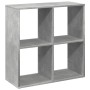 Librería divisora madera gris hormigón 69,5x29x69,5 cm