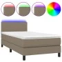 Box spring bed with LED mattress taupe gray fabric 80x200 cm by vidaXL, Beds and slatted bases - Ref: Foro24-3132953, Price: ...