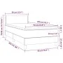 Boxspringbett mit Matratze und LED-Leuchten taupegrauer Stoff 90x200 cm von vidaXL, Betten und Lattenroste - Ref: Foro24-3133...