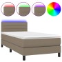 Cama box spring colchón y luces LED gris taupe 80x200 cm de vidaXL, Camas y somieres - Ref: Foro24-3133193, Precio: 301,31 €,...
