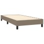 Cama box spring colchón y luces LED tela gris taupe 90x200 cm