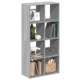 Librería divisor madera ingeniería gris Sonoma 69,5x29x137,5 cm