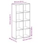Librería divisor madera ingeniería gris Sonoma 69,5x29x137,5 cm