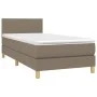 Box spring bed with mattress and LED lights taupe gray fabric 90x200 cm by vidaXL, Beds and slatted bases - Ref: Foro24-31335...