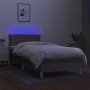Box spring bed with mattress and LED lights taupe gray fabric 90x200 cm by vidaXL, Beds and slatted bases - Ref: Foro24-31335...
