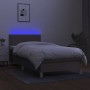 Cama box spring con colchón LED tela gris taupe 90x200 cm de vidaXL, Camas y somieres - Ref: Foro24-3133609, Precio: 314,96 €...