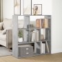 Librería divisora madera gris hormigón 102x29x103,5 cm