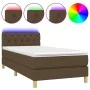Box spring bed with LED mattress dark brown fabric 80x200 cm by vidaXL, Beds and slatted bases - Ref: Foro24-3133912, Price: ...