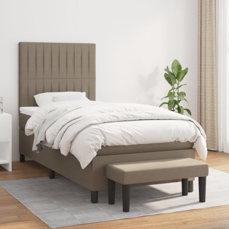 Box spring bed with taupe gray fabric mattress 90x200 cm by vidaXL, Beds and slatted bases - Ref: Foro24-3136729, Price: 427,...