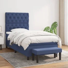 Box spring bed with blue fabric mattress 80x200 cm by vidaXL, Beds and slatted bases - Ref: Foro24-3136795, Price: 390,50 €, ...