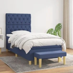 Box spring bed with blue fabric mattress 80x200 cm by vidaXL, Beds and slatted bases - Ref: Foro24-3137355, Price: 366,38 €, ...