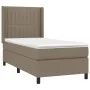 Box spring bed with mattress and LED lights taupe gray fabric 90x200 cm by vidaXL, Beds and slatted bases - Ref: Foro24-31384...