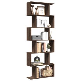 Librería divisora 6 niveles madera marrón roble 70x24x193 cm en Librerías y estanterías | Comprar online en Foro24