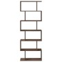 Librería divisora 6 niveles madera marrón roble 70x24x193 cm