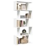 Librería biombo de 5 niveles, blanca, 70 x 24 x 161 cm, madera