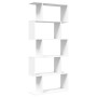 Librería biombo de 5 niveles, blanca, 70 x 24 x 161 cm, madera