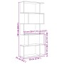 Librería biombo de 5 niveles, blanca, 70 x 24 x 161 cm, madera