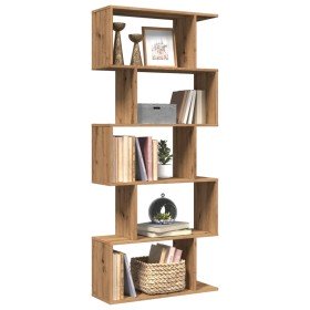 Librería divisora 5 niveles madera roble artisan 70x24x161 cm