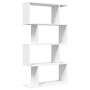 Librería biombo de 4 niveles, blanca, 70 x 24 x 129 cm, madera