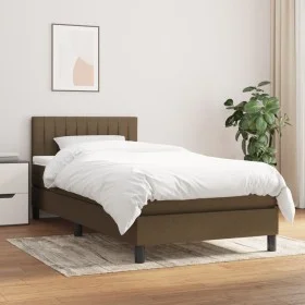 Box spring bed with dark brown fabric mattress 80x200 cm by vidaXL, Beds and slatted bases - Ref: Foro24-3140172, Price: 289,...
