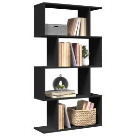 Librería divisora 4 niveles madera ingeniería negra 70x24x129cm en Librerías y estanterías | Comprar online en Foro24
