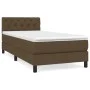 Cama box spring con colchón tela marrón oscuro 80x200 cm de vidaXL, Camas y somieres - Ref: Foro24-3140252, Precio: 318,29 €,...
