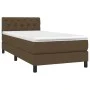 Cama box spring con colchón tela marrón oscuro 80x200 cm de vidaXL, Camas y somieres - Ref: Foro24-3140252, Precio: 318,29 €,...