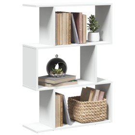 Librería biombo de 3 niveles, blanca, 70 x 24 x 97 cm, madera