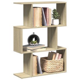 Librería divisora 3 niveles madera roble Sonoma 70x24x97 cm