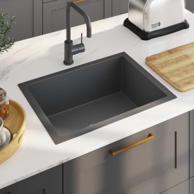 Fregadero de cocina hecho a mano acero inoxidable negro