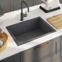 Fregadero de cocina hecho a mano acero inoxidable negro