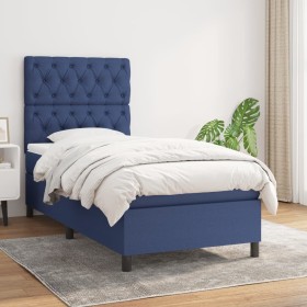 Box spring bed with blue fabric mattress 80x200 cm by vidaXL, Beds and slatted bases - Ref: Foro24-3141975, Price: 364,45 €, ...