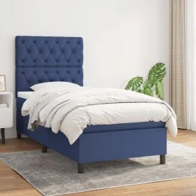 Box spring bed with blue fabric mattress 80x200 cm by vidaXL, Beds and slatted bases - Ref: Foro24-3141975, Price: 358,40 €, ...