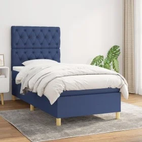 Box spring bed with blue fabric mattress 80x200 cm by vidaXL, Beds and slatted bases - Ref: Foro24-3142535, Price: 349,00 €, ...